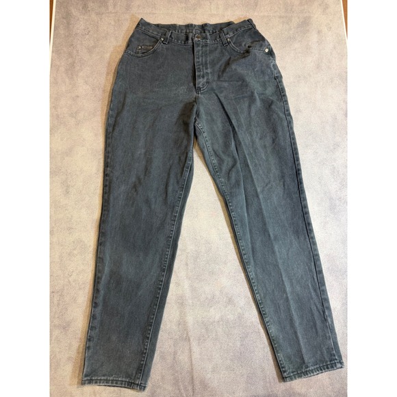 Lee Denim - Vintage Lee Riveted High Waisted Relaxed Tapered Jeans Faded Black Denim 32x31